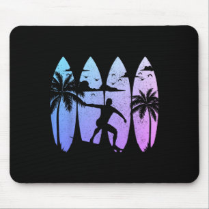 Surfer Surfbrett Vintage Surfen Strand Sommer Surf Mousepad
