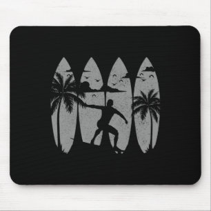 Surfer Surfbrett Vintage Surfen Strand Sommer Surf Mousepad