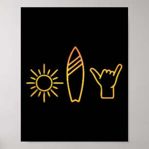 Surfer Surfbrett Vintage Surfen Strand Sommer Surf Poster