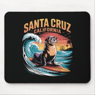 Surfer Surfen 70er 80er Santa Cruz Kalifornien Ret Mousepad
