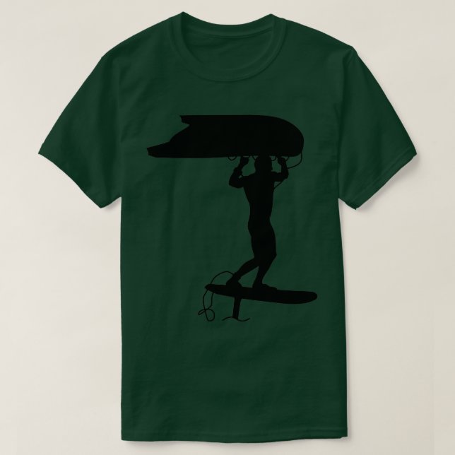 Surfer-Surfen mit einer Folienabwicklung T-Shirt (Design vorne)