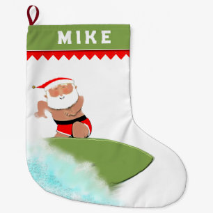 Surfer Surfen Santa Großer Weihnachtsstrumpf