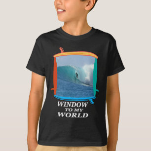 Surfer, Surfen, Wellen, Ozean, Surfboards Fenster T-Shirt