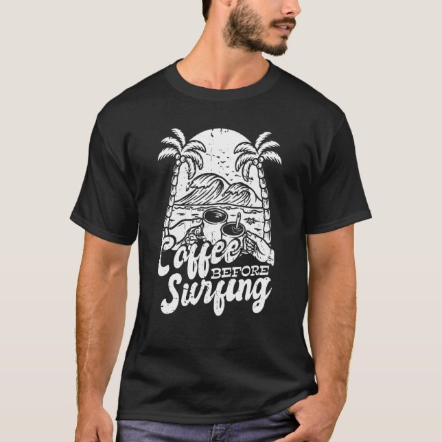 Surfer Surfrider Waves Surfboard Surfcafé T-Shirt (Vorderseite)