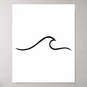 Surfer surft auf einer Welle am Strand für Surfer  Poster