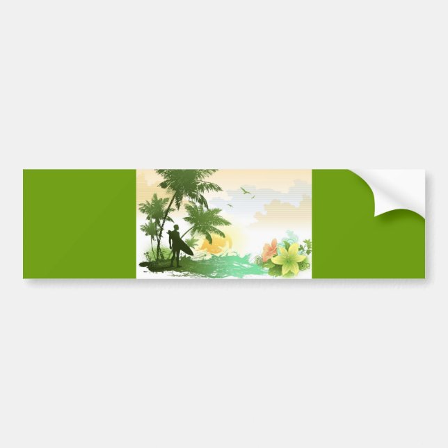 Surfer Theme Autoaufkleber (Vorne)
