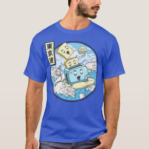 Surfer-Toaster in Japan Wellen Stil Kawaii Vaporw T-Shirt
