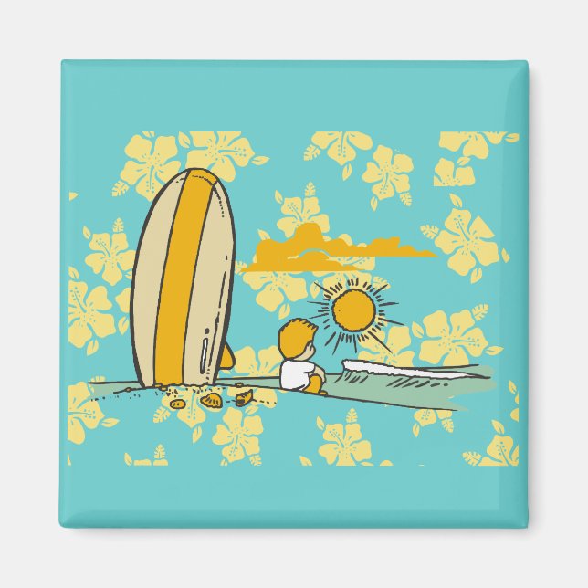 Surfer Tshirts und Geschenke Magnet (Vorne)