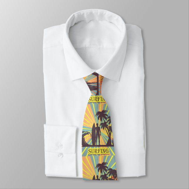Surfer Typ Necktie Krawatte (Gebunden)