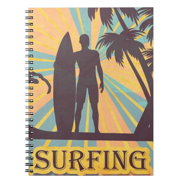 Surfer Typ Notebook Notizblock (Vorderseite)