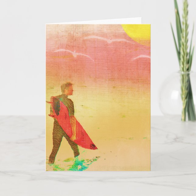 Surfer Typ - Vintage Poster Style Karte (Vorderseite)
