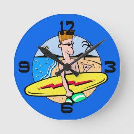 Surfer-Uhr Runde Wanduhr