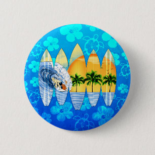 Surfer und Surfbretter Button