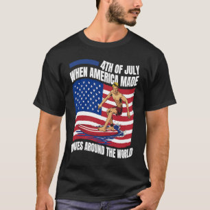 Surfer Uns Flagge Surfrider Surfbrett Surfen 4. Ju T-Shirt