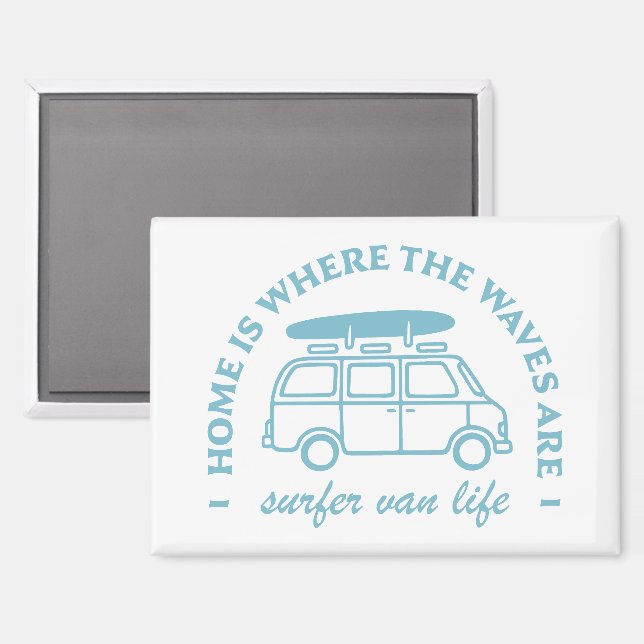 Surfer van life camper zitiert ästhetische magnet (Vorderseite/Rückseite)