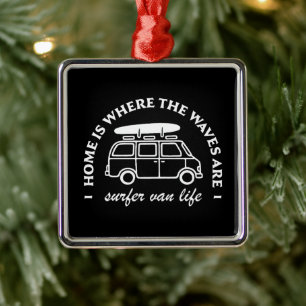 Surfer van life trip surf lover quotes ornament aus metall