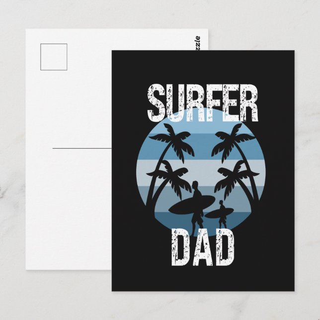 Surfer-Vater Postkarte (Vorne/Hinten)