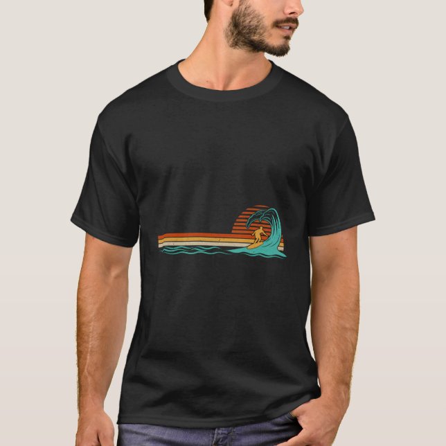 Surfer Vintag Wave Retro Surfstrand T-Shirt (Vorderseite)