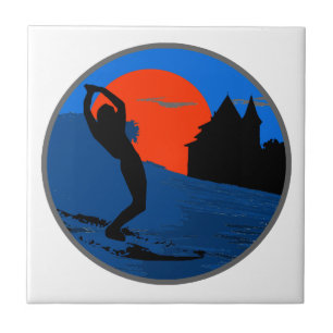 Surfer von Biarritz Fliese