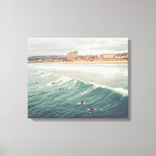 Surfer Wall Art, Pacific Beach San Diego Leinwand (Vorderseite)