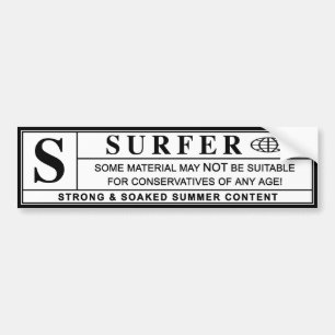 Surfer-Warnlabel Autoaufkleber
