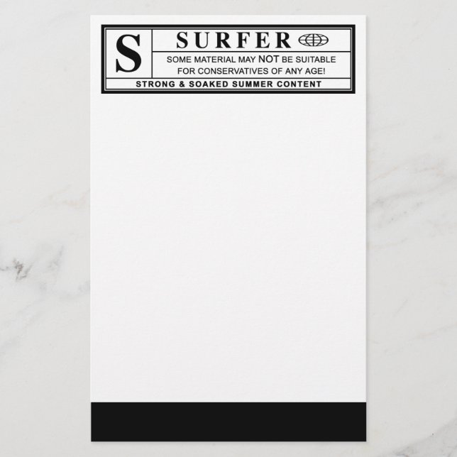 Surfer-Warnzeichen Briefpapier (Vorderseite)