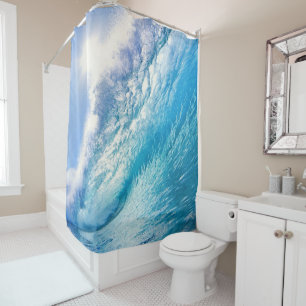 Surfer Wave Ozean Blau Duschvorhang
