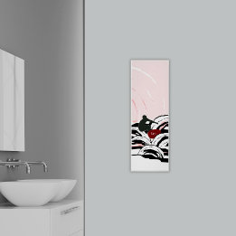 Surfer-Wellenreiten bei Sonnenaufgang Poster