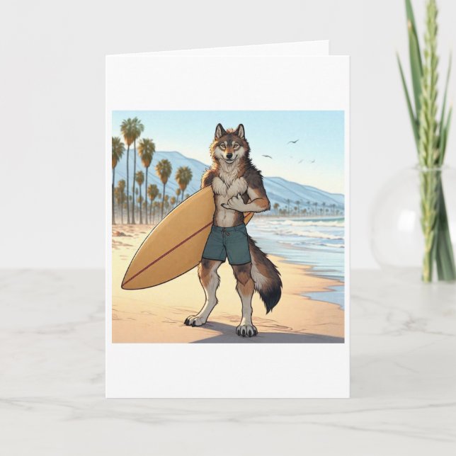 Surfer Wolf   Karte (Vorderseite)