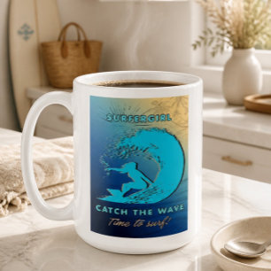 Surfergirl - Fang die Welle Kaffeetasse