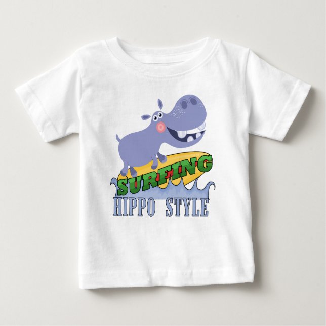 SurferHippopotamus Baby T-shirt (Vorderseite)