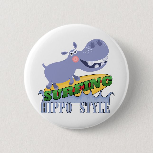SurferHippopotamus Button (Vorderseite)