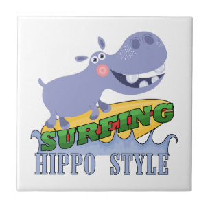SurferHippopotamus Fliese