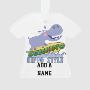 SurferHippopotamus Ornament