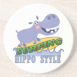 SurferHippopotamus Sandstein Untersetzer