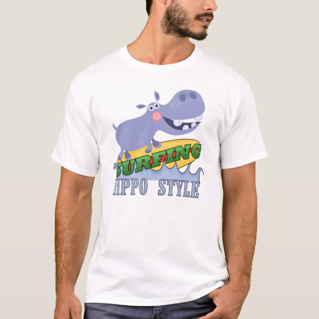 SurferHippopotamus T-Shirt (Vorderseite)