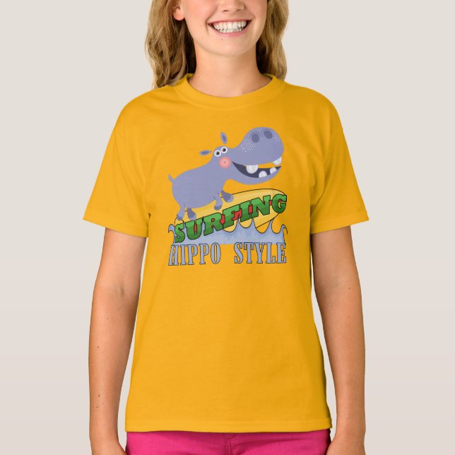 SurferHippopotamus T-Shirt (Vorderseite)