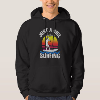 Surferinnen surfen Sonnenuntergang Nur ein Mädchen Hoodie
