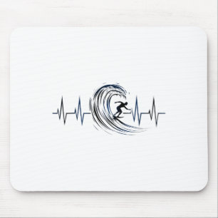 Surferliebhaber Herzschlag Surfboards Surfer Mousepad