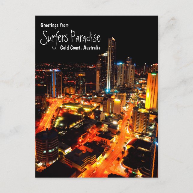 Surferparadies, Goldküste, Australien Postkarte (Vorderseite)