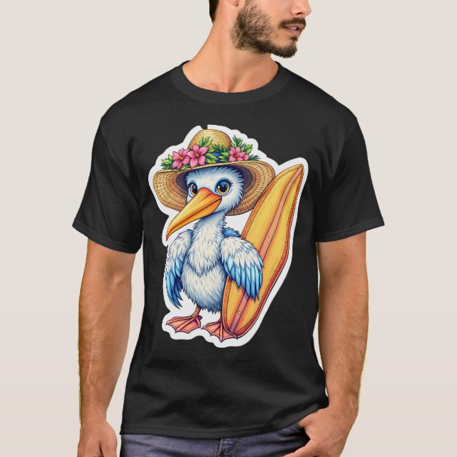 Surferpelikan T-Shirt (Vorderseite)