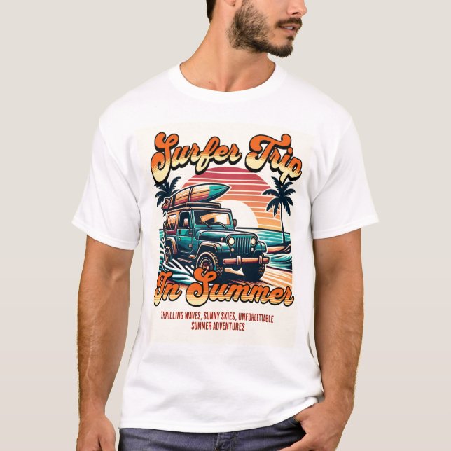 Surferreise im Sommer T-Shirt (Vorderseite)