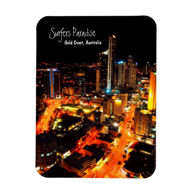 Surfers Paradise Gold Coast Australia City Lights Magnet (Vertikal)