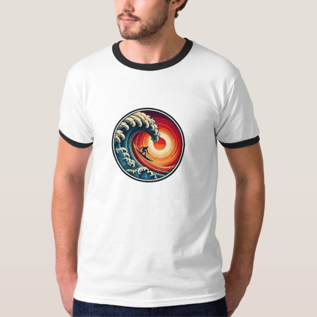 Surfer's Sunset Wave T - Shirt (Vorderseite)