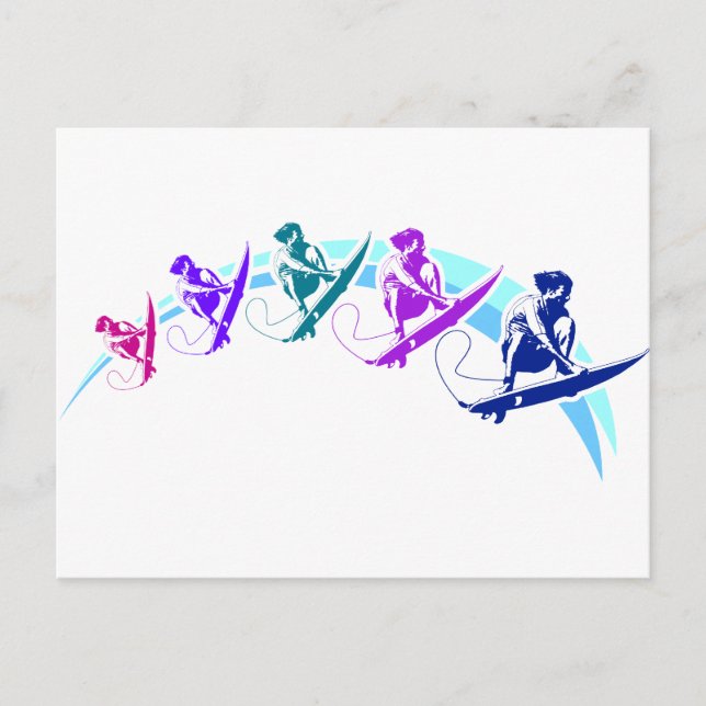 Surferwelle Postkarte (Vorderseite)