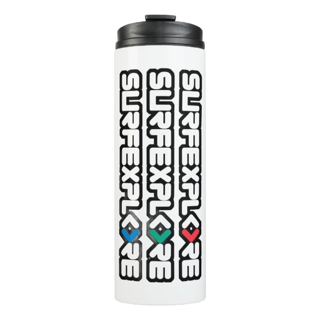 surfEXPLORE Wasserflasche, Edelstahl Thermosbecher (Vorderseite)