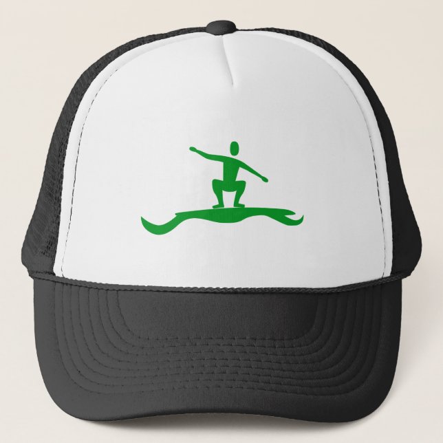 Surffigur: Grasgrün Truckerkappe (Vorderseite)