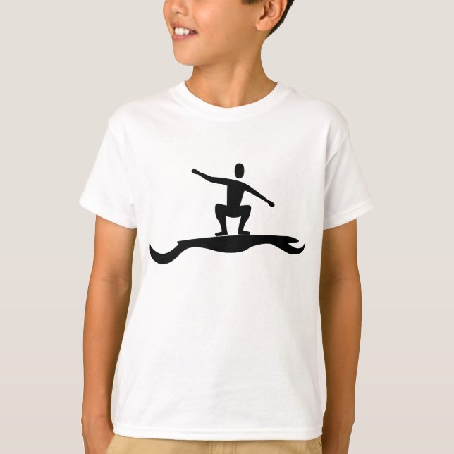 Surffigur: Schwarz T-Shirt (Vorderseite)