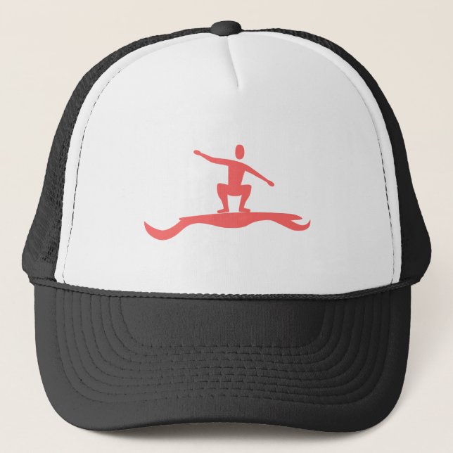 Surffigur: Tropisch rosa Truckerkappe (Vorderseite)
