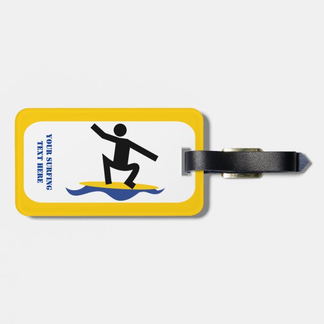 Surfgeschenke, surfen auf seinem Surfbrett nach Ma Gepäckanhänger (Rückseite horizontal)